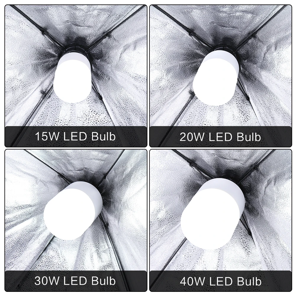 Analyste d\'éclairage de boîte à lumière de photographie, 50x70cm, système de boîte à lumière, utilisation continue professionnelle pour studio