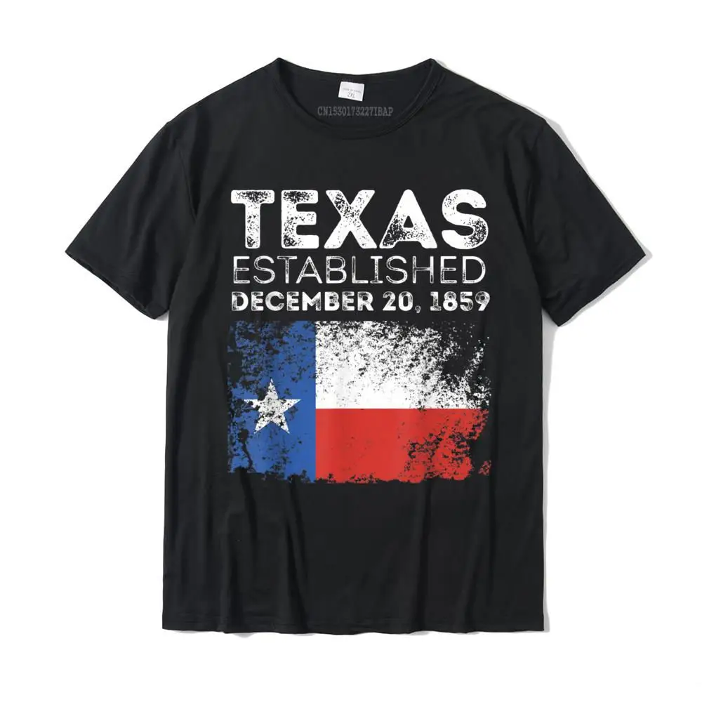 

Texas TX Flag Established Home State T Shirt Texan Latest Men Tshirts Summer Tees Cotton Normal Christmas