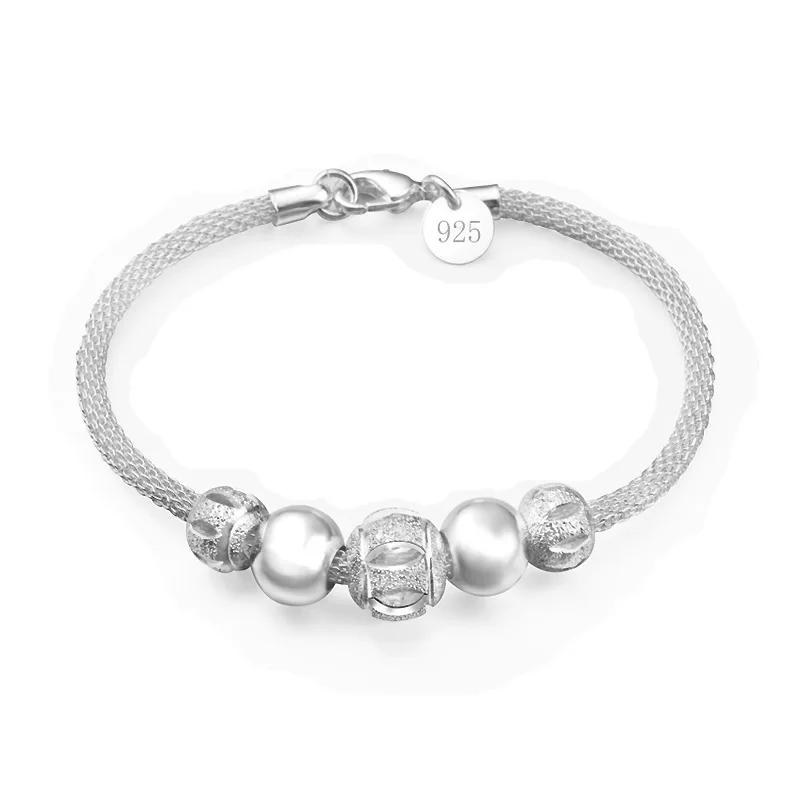 

New 925 Silver Bracelet Lucky Bead Bead Bracelet for Woman Charm Jewelry Gift