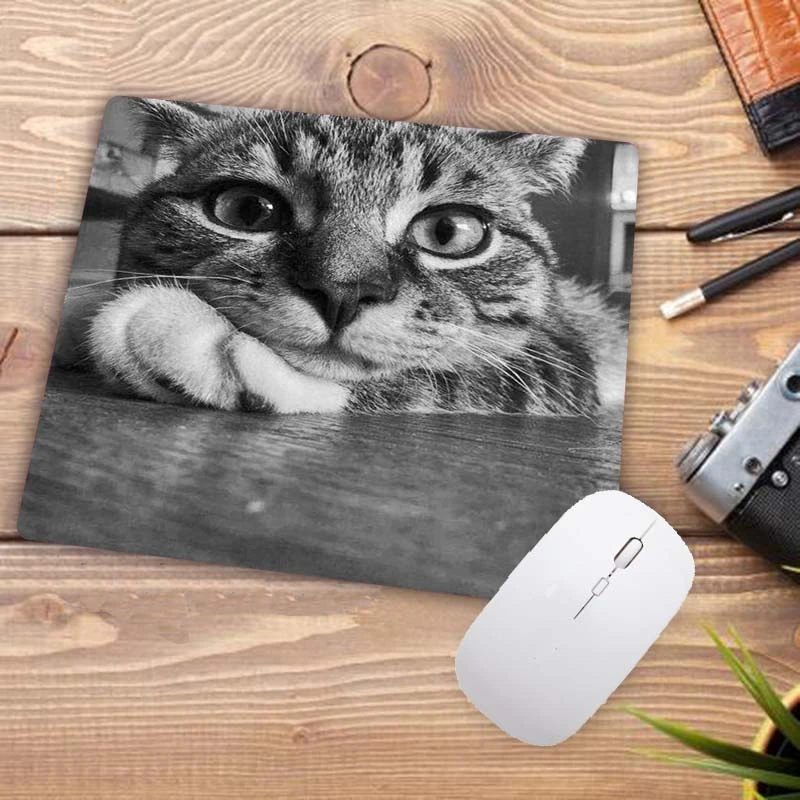 Grande Promotion 22x18cm dessin animé tête de chat mignon Designs Cool tapis de souris de Table ordinateur portable clavier de jeu tapis de souris