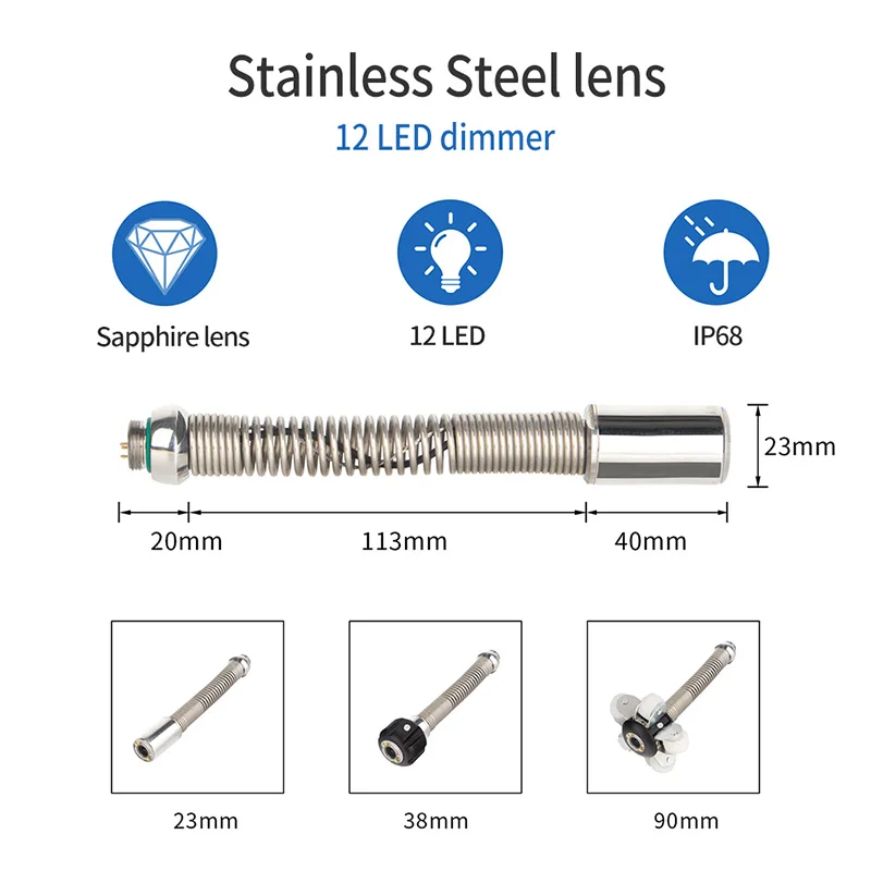 9 Inch Rioolbuis Inspectie Camera Waterdicht IP68 Sanitair Camera Dvr Recorder Pijpleiding Drain Industriële Endoscoop Snake Cam