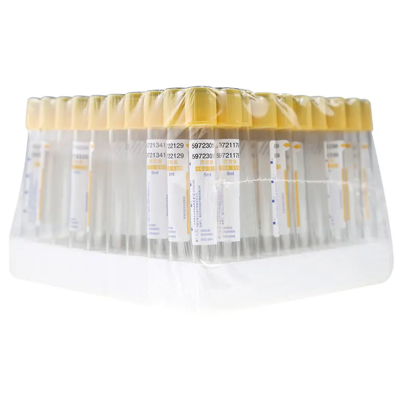 50pcs/lot Disposable Gel and Clot Activator Vacuum Blood Collection Tube 10ml Separation Gel Plastic Yellow Top Gel Vacuum Tube