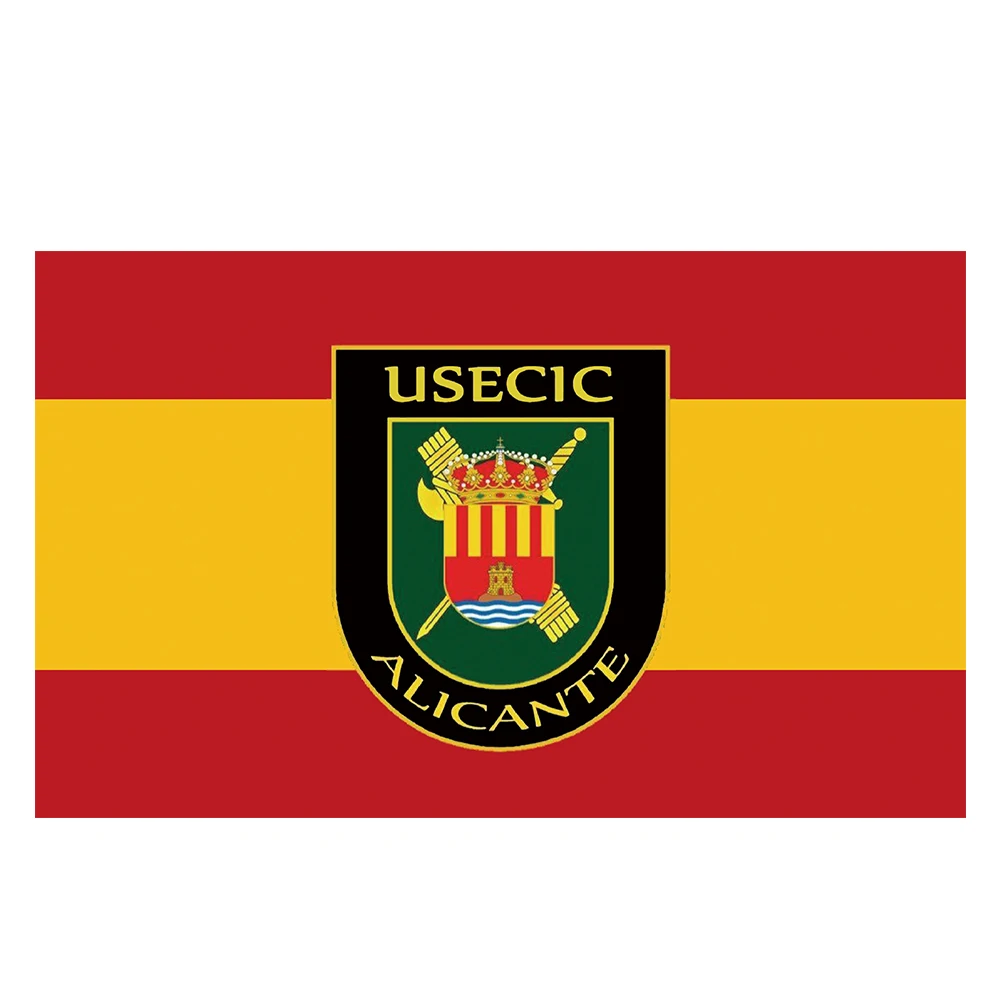 Usic alicante espanha bandeira 3x5ft 90x150cm 100d poliéster banner com dois latão grommetsa