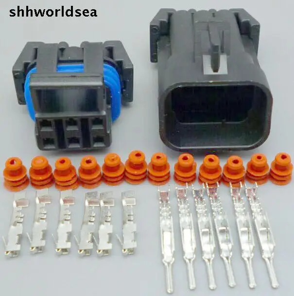 worldgolden 5/30/100sets 6 Pin male&female Auto plug connector,Car waterproof Electrical connector 12124107  12052848