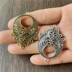 10pcs 29*42mm zinc alloy ethnic charm flower connection pendant for DIY making necklaces and bracelets metal accessories