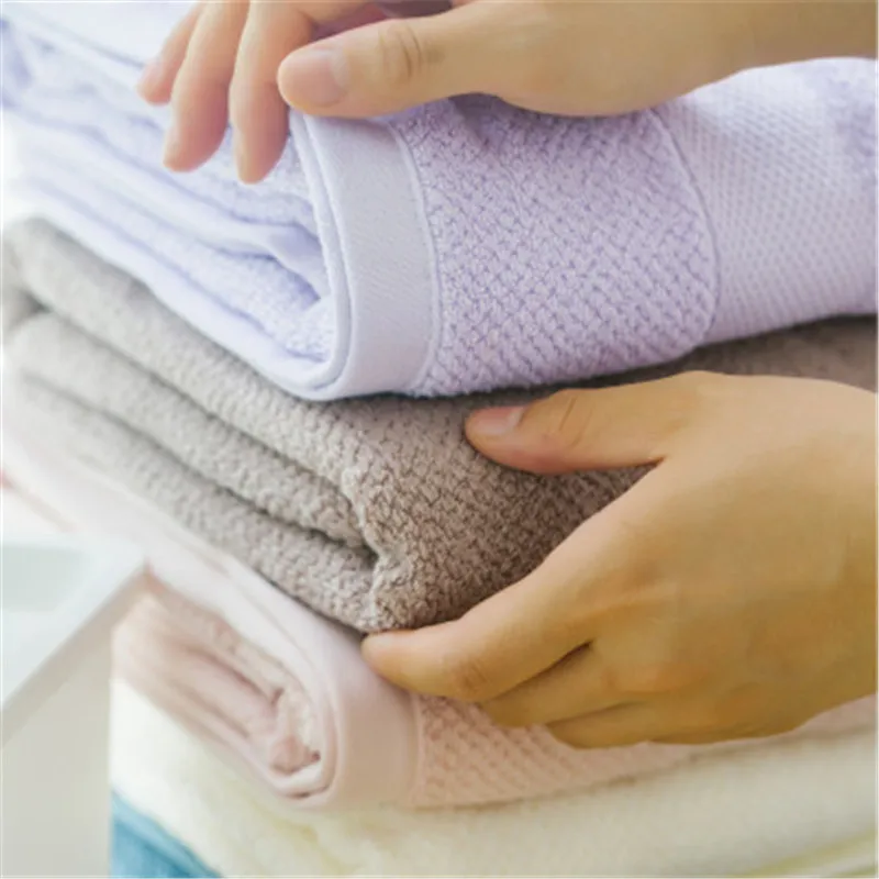 

BEI 70x140cm cotton Bath Towel Beach Towels Adults quick Dry Soft warm pure Color high qualityThickened absorbent beach towels
