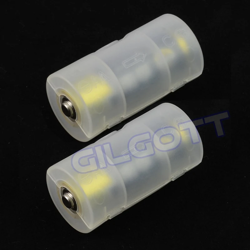 2 قطعة/الوحدة AA إلى C حجم البطارية محول حالة محول حامل شل غطاء الجلاد