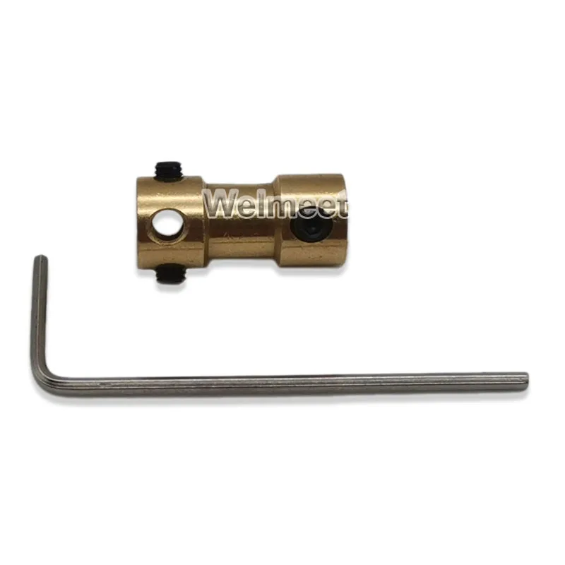 2mm/3mm/5mm Bronze Shaft Coupler Rigid Coupling Motor Drive Connector Sleeve 180° Fixed Screw