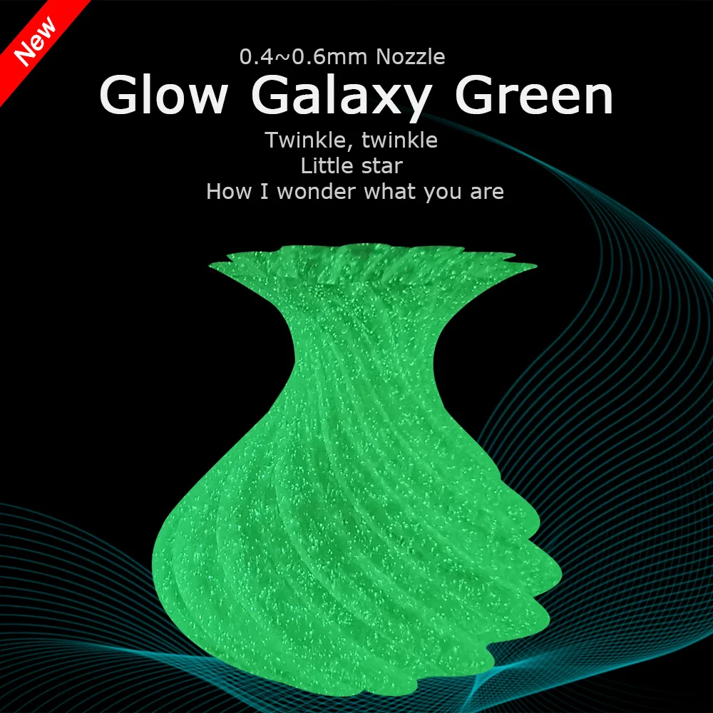 OPY Glow in the dark 1.75mm 3D Printer Filament PLA Luminous Plastic 1KG 10M 100G for 3d Printing Glow Galaxy Green Purple Blue