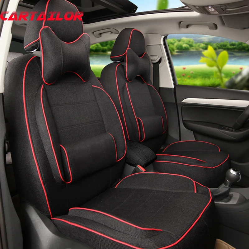 CARTAILOR Car Seat Cushion Covers fit for Subaru Outback 2015 2014 2011 Seats Cover Set Black Cover Seats Protector Accessories