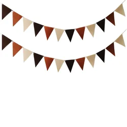 18 bandiere cachi marrone feltro Banner ghirlande compleanno zigolo Pennant Baby Shower matrimonio ghirlanda bandiere forniture per decorazioni per feste