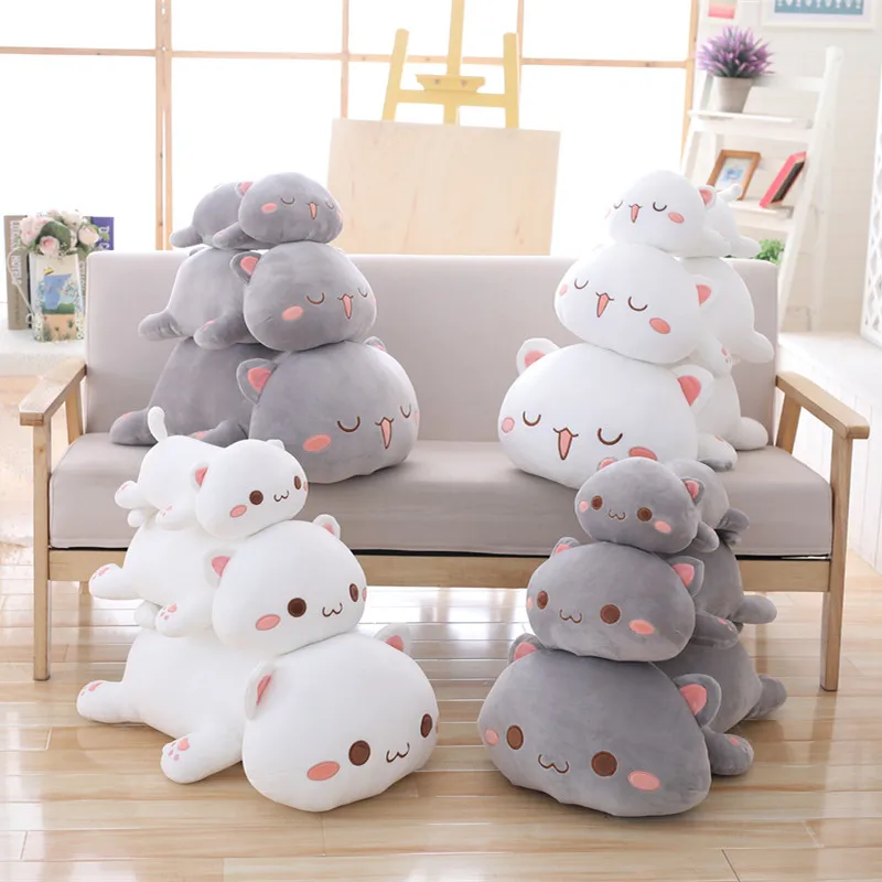 35/50/60cm Cute Lying Cat Plush Toys Soft Stuffed Cushion Cartoon Animal Pillow Dolls For Kid Christmas Birthday Gift