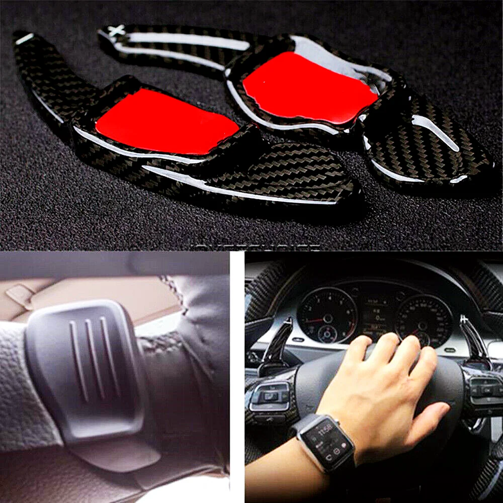 

Car Styling Carbon Fiber Steering Wheel Paddle Shifter Extension Trim For VW Golf 5 Golf 6 MK6 Golf GTI R SCIROCCO R20 R36 CC