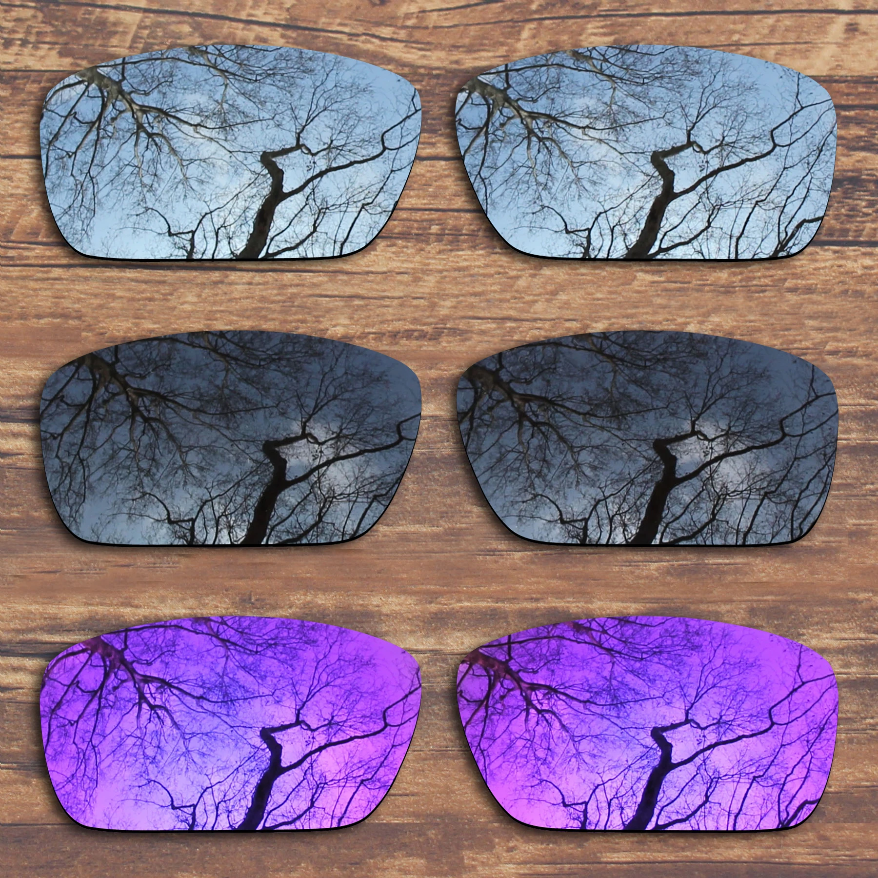 

Millerswap 3 Pairs Black.Silver.Purple Polarized Replacement Lenses for Oakley Fuel Cell OO9096 Sunglasses