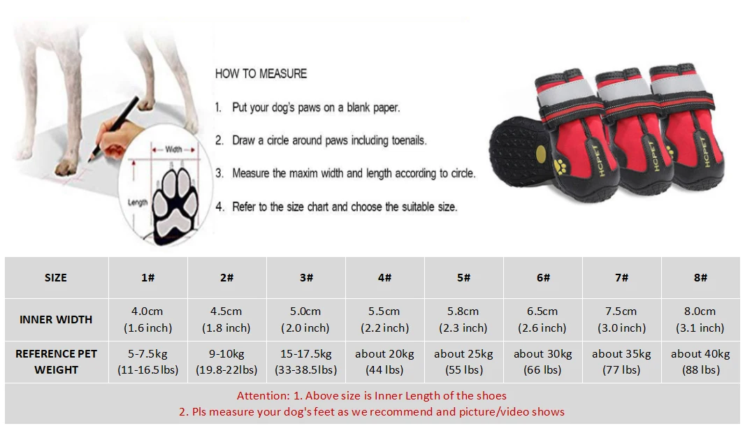 4 Teile/satz Haustier Hund Schuhe für Mittelgroße Hunde Wasserdicht Regen Schnee Hund Stiefel Langlebig Atmungsaktive Outdoor Training Wandern Hund Schuhe – Detail 1
