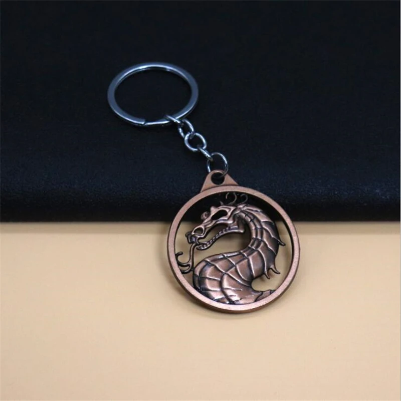 Mortal Kombat Keychain Game Trinket Key Rings Dragon Pendant Keyfob