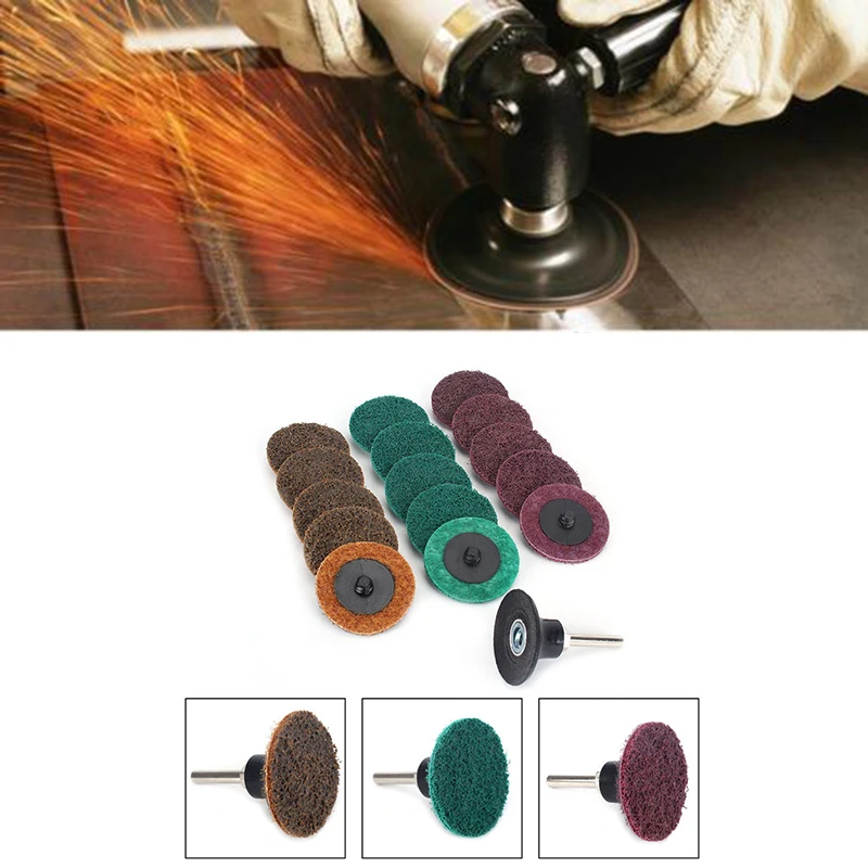 45Pcs 2" 50mm Fine Grit Sanding Discs Cleaning Conditioning Roll Lock Surface with Disc Holder for Metalworking Polishing