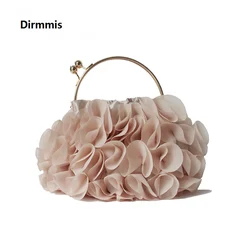 New Fashion Brand Handbags Women Flower Cute Bag Solid Luxury Champagne Bags Floral Bride Totes Cute Trendy Casual Day Clutch