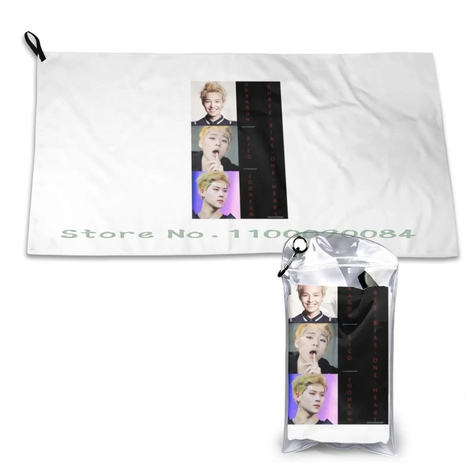 Three Bias One Heart ( G-Dragon , Zico , Jooheon ) Quick Dry Towel Gym Sports Bath Portable Navajo Pattern Ethnic Hand Drawn