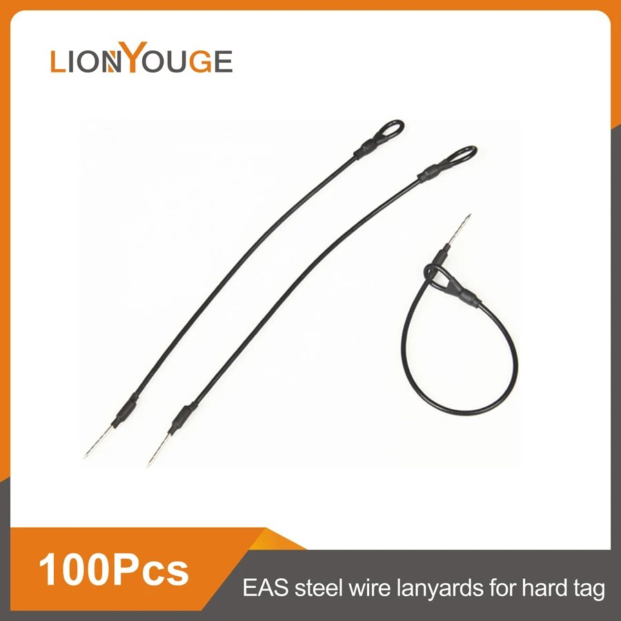 EAS steel wire lanyards for hard tag twisted Multi-fibre steel wire for the bag, box protection 100pcs/lot