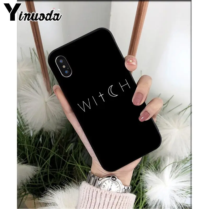 Yinuoda Witch cat magic TPU Soft Phone Case Cover for iPhone X XS MAX  6 6s 7 7plus 8 8Plus 5 5S SE XR 11 11pro max