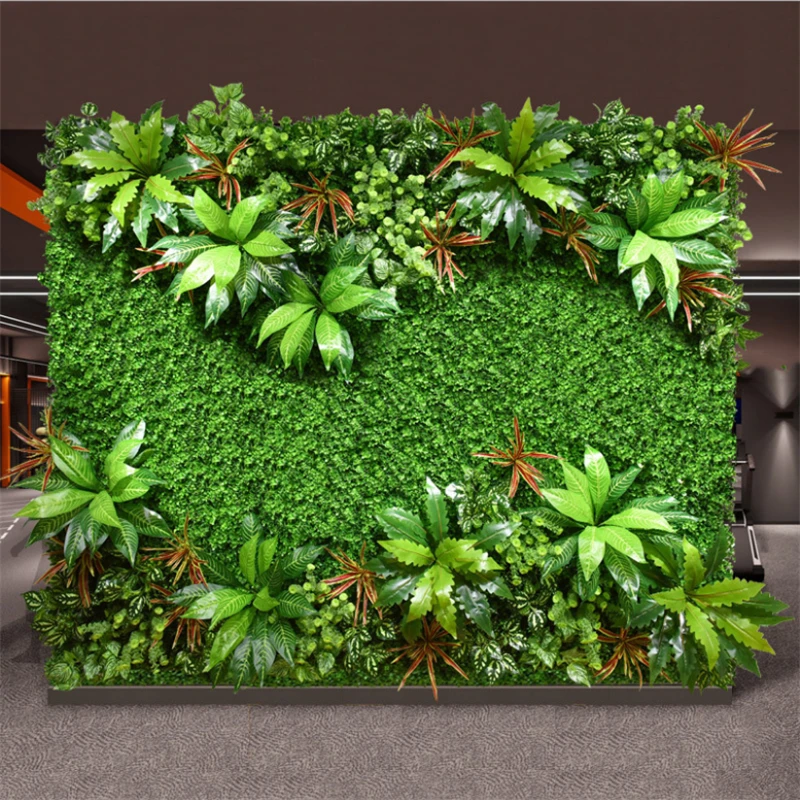 Green Artificial Plant Wall Panel Wedding Party Decoration Artificial Flowers Rose Decor Background Wall Hanging  40x60cm