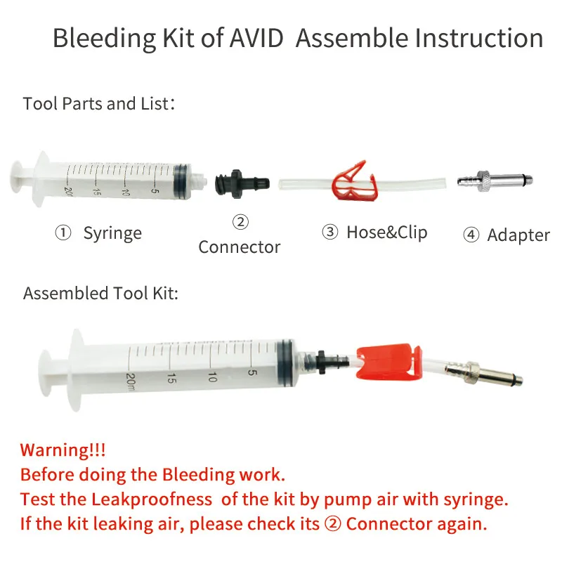 Bicycle Hydraulic Brake Bleed kit for AVID, Formula and Hayes, Advanced Version V1.6