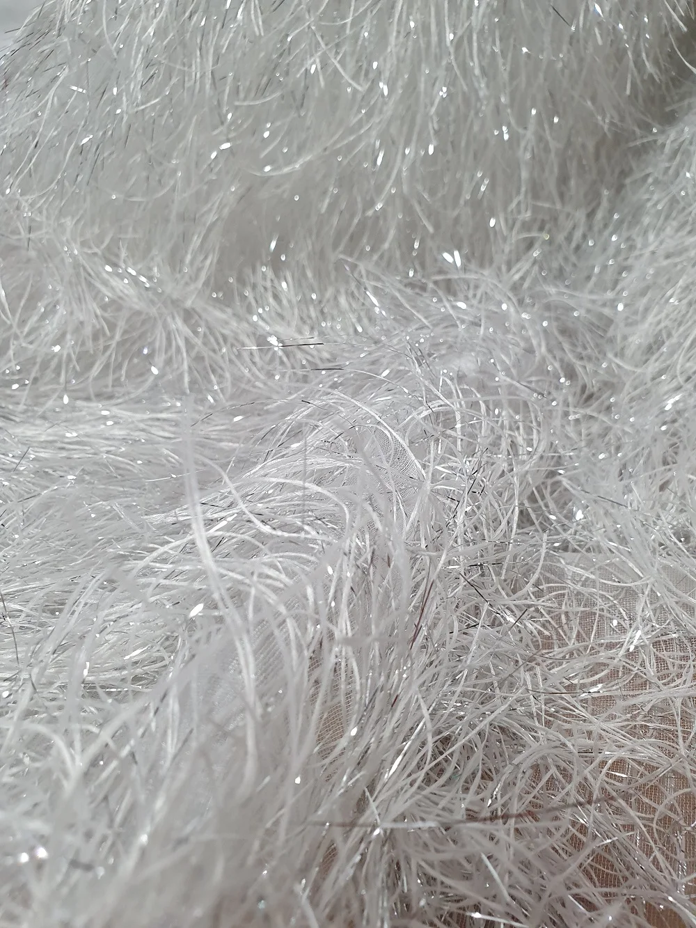 Fabric 1 Yard Gray Silver Soft Haut Designer Tailored Artificial Feather Fabric For Diy Garments Wedding Dress Clothes Costumes