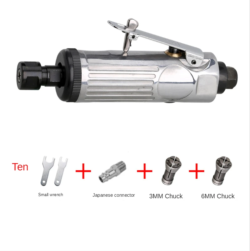 1/4 Inch Pneumatic Tools Right Angle Pneumatic Engraving Machine Polisher Air Mill Grinder Speed Adjustable 22000 rpm