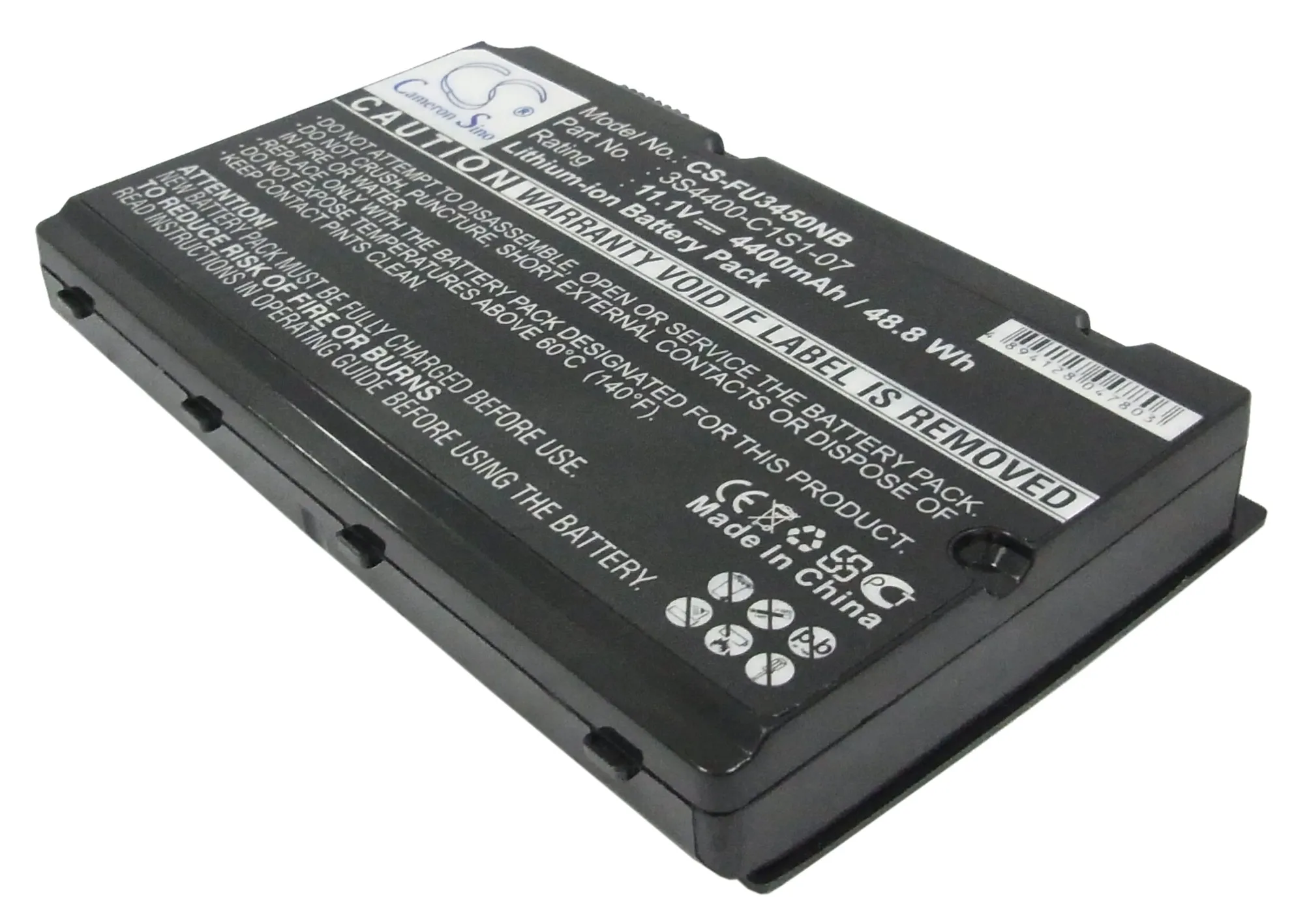 

CS 4400mAh battery for Fujitsu Amilo Pi3450, Amilo Pi3525, Amilo Pi3540 3S4400-C1S1-07, 3S4400-G1L3-07