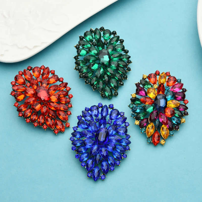 Wuli&baby Classic Flower Brooches For Women Beauty Flower Weddings Party Brooch Pins Gifts