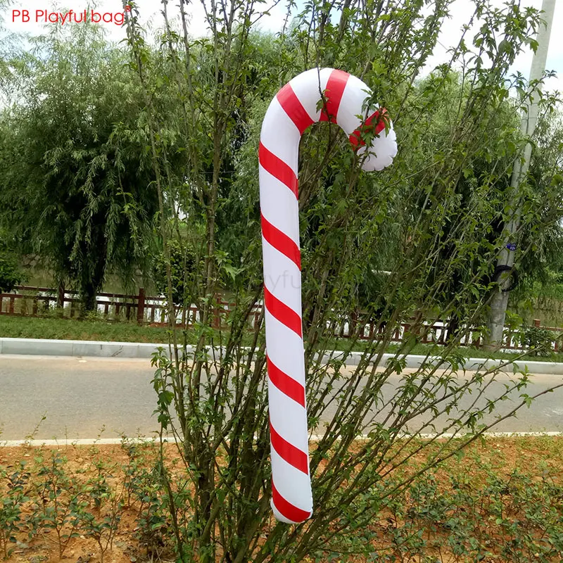 Playful bag 3pcs 87CM Christmas inflatable canes Candy color cane toys Christmas decoration Creative children toy AC06