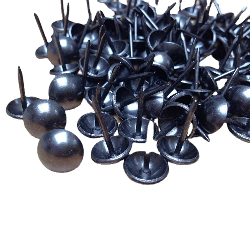 100Pcs Black Jewelry Boxes/Sofa/Drum Nails/Decorative Nails Black Thumbtack/Upholstery Nails/Pneumatic Pins Gun Air Nail