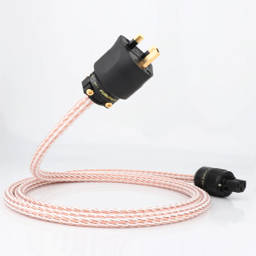 

High Quality HIFI 12TC UK 13A AC Power Cable High Quality 6N OCC Hifi Power Cord With IEC Female HIFI AC Power Cable