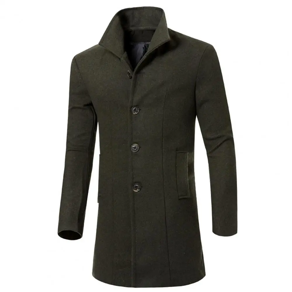 Winter Jacket Men Mid-Length Overcoat Single-breasted Long Trench Coat Men Cardigan Jacket abrigo hombre пальто мужское зимнее