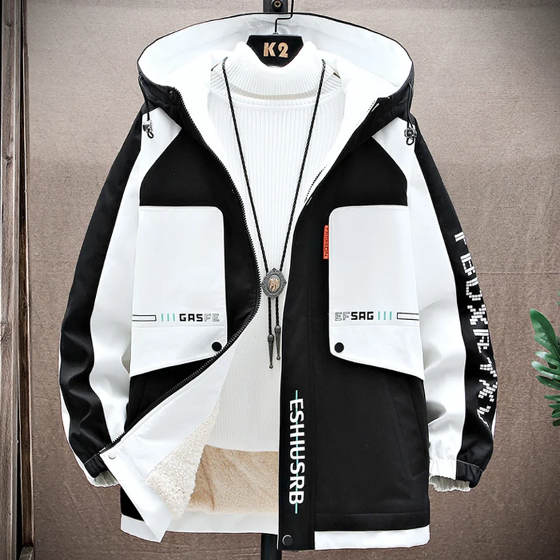 

Lamb Velvet Jacket Men Korean Harajuku Trend Winter Warm Thickening Couple Wear Streetwear Top Youth Coats Male Drop Ship
