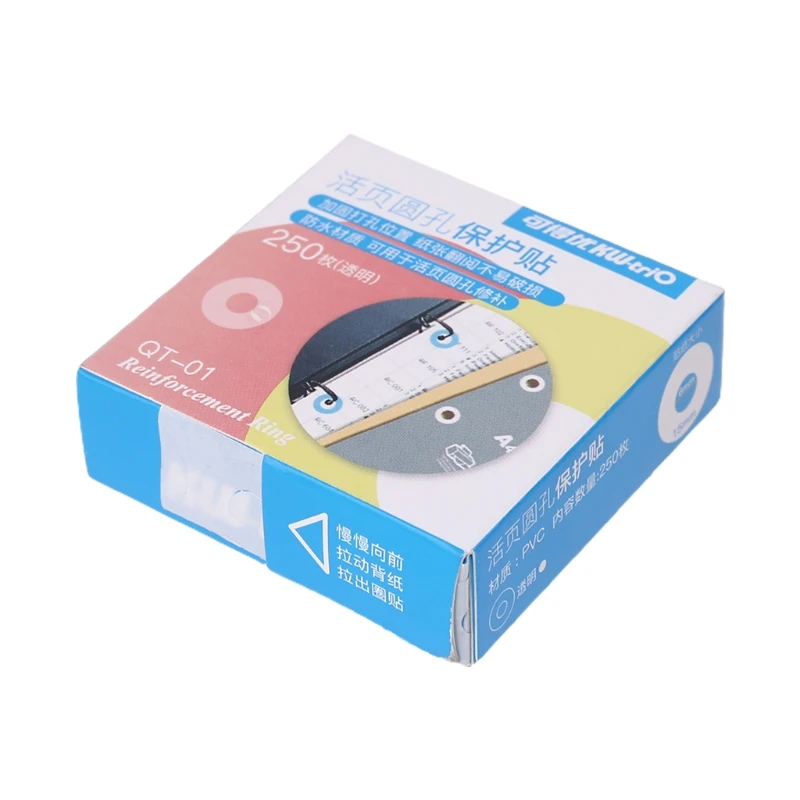 250 Pcs/Box Labels Self-Adhesive Hole Punch Protector Loose-Leaf Paper Hole Reinforcement Labels Round Stickers