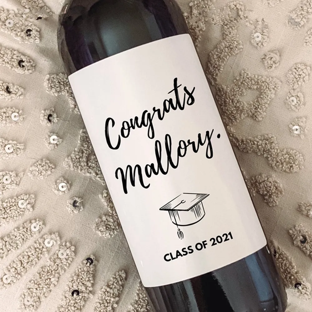 Personalized Graduation Wine Label, Customized Funny Graduation Gift, Wine Bottle Stickers, Congrats Grad Gift Wine Stickers