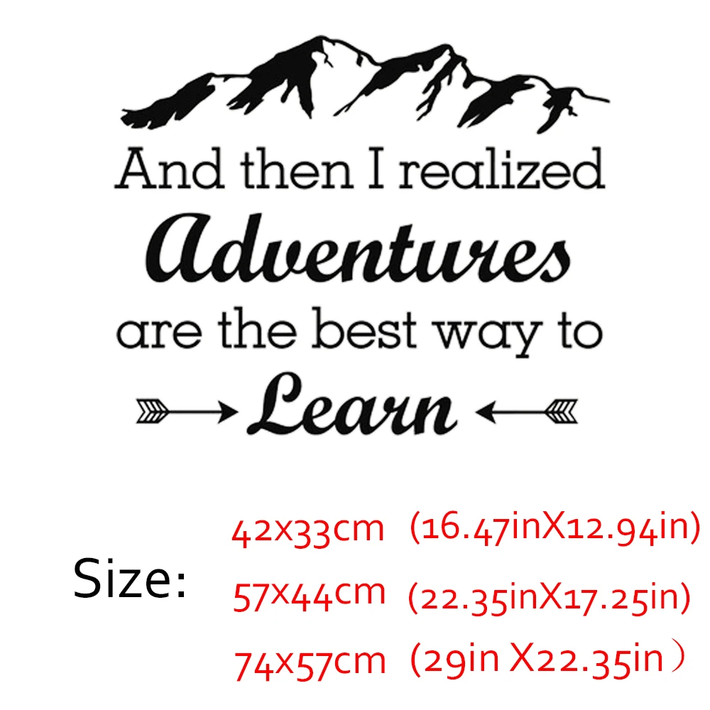 Wall Decal And Then I Realized Adventures Are The Best Way To Learn Quote Adventure Quotes Decal Wall Art Bedroom Sticker