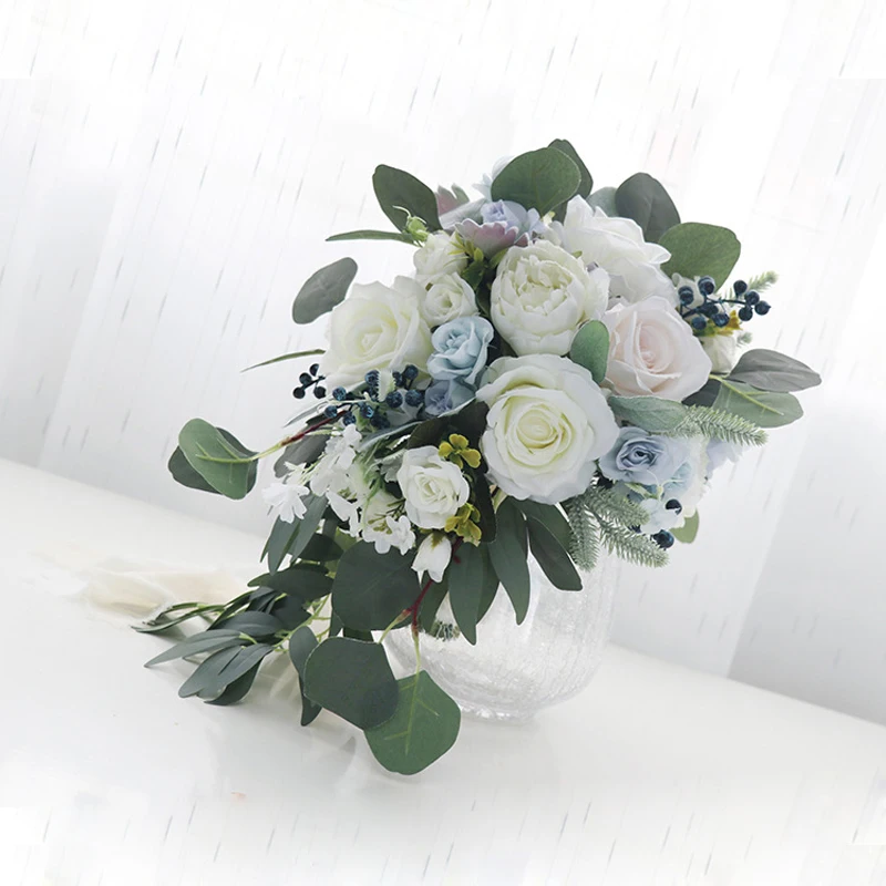 Bouquet di alta qualità accessori da sposa Bouquet blu