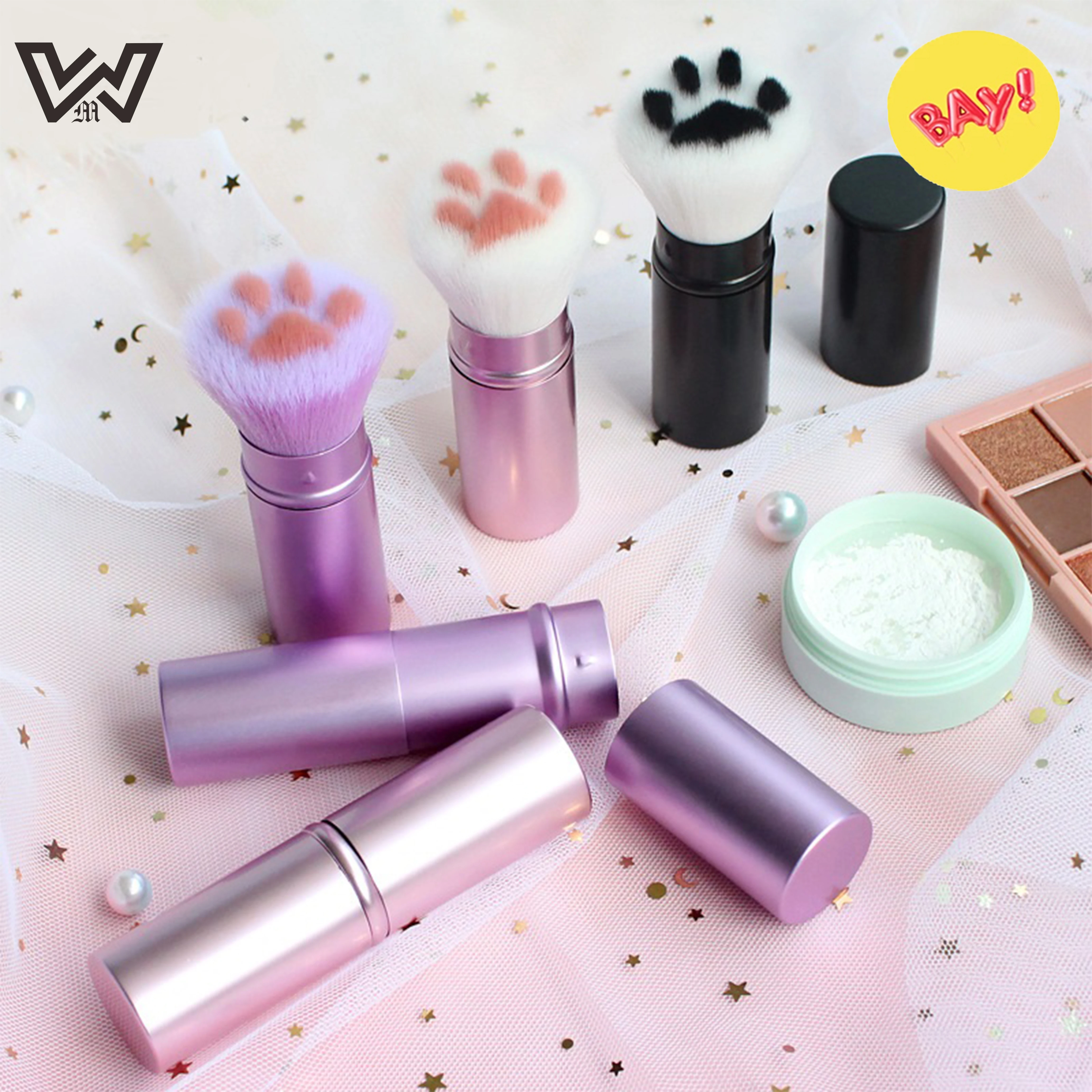 Super Cute Cat Claw Make Up Brush Portable Retractable Cosmetic Tools Kawaii Foundation Concealer Blush Powder Brush Makeup Gift