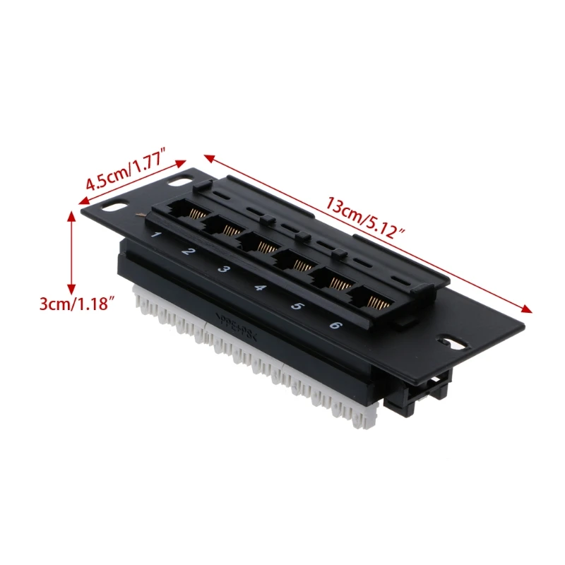 6 porty CAT5 CAT5E Panel krosowy RJ45 sieci wieszak montażu na ścianie uchwyt mocujący — zdjęcie 6