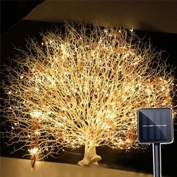 ALLTRUE Outdoor 200LED Solar Vines Branch LED String Fairy Light  Garden Fence Tree,WarmWhite  Copper Wire