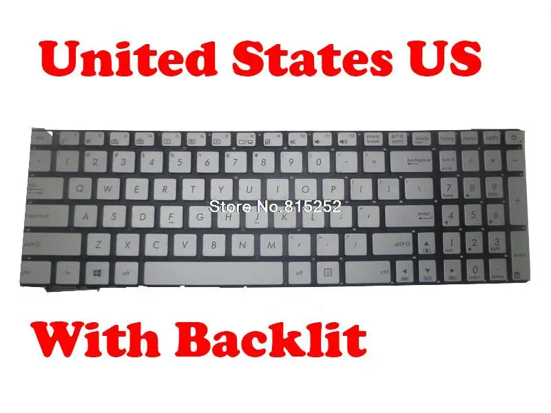 

Laptop Keyboard For ASUS G741JK G741JX With Backlit US United States Silver