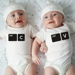 Ctrl C Crtl V Twins Clothes Twin Announcement Gifts for Twins Baby Shower Gift for Boys Girls Identical Twins Bodysuits Wear