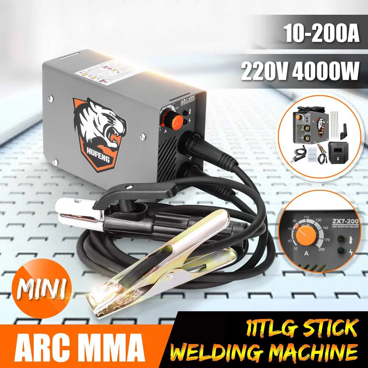 

ZX7-200 220V 10-200A 4000W Handheld Mini MMA Electric Stick Welder Inverter ARC Welding Machine Metalworking Welding Tools