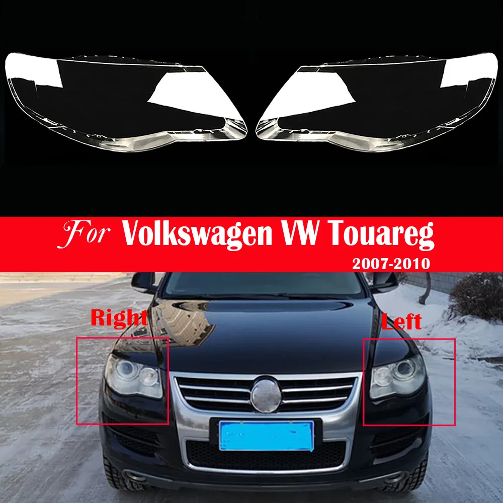 Car Headlamp Lens For Volkswagen VW Touareg 2007 2008 2009 2010 Headlight Cover Clear Replacement Auto Head Light Shell Bright