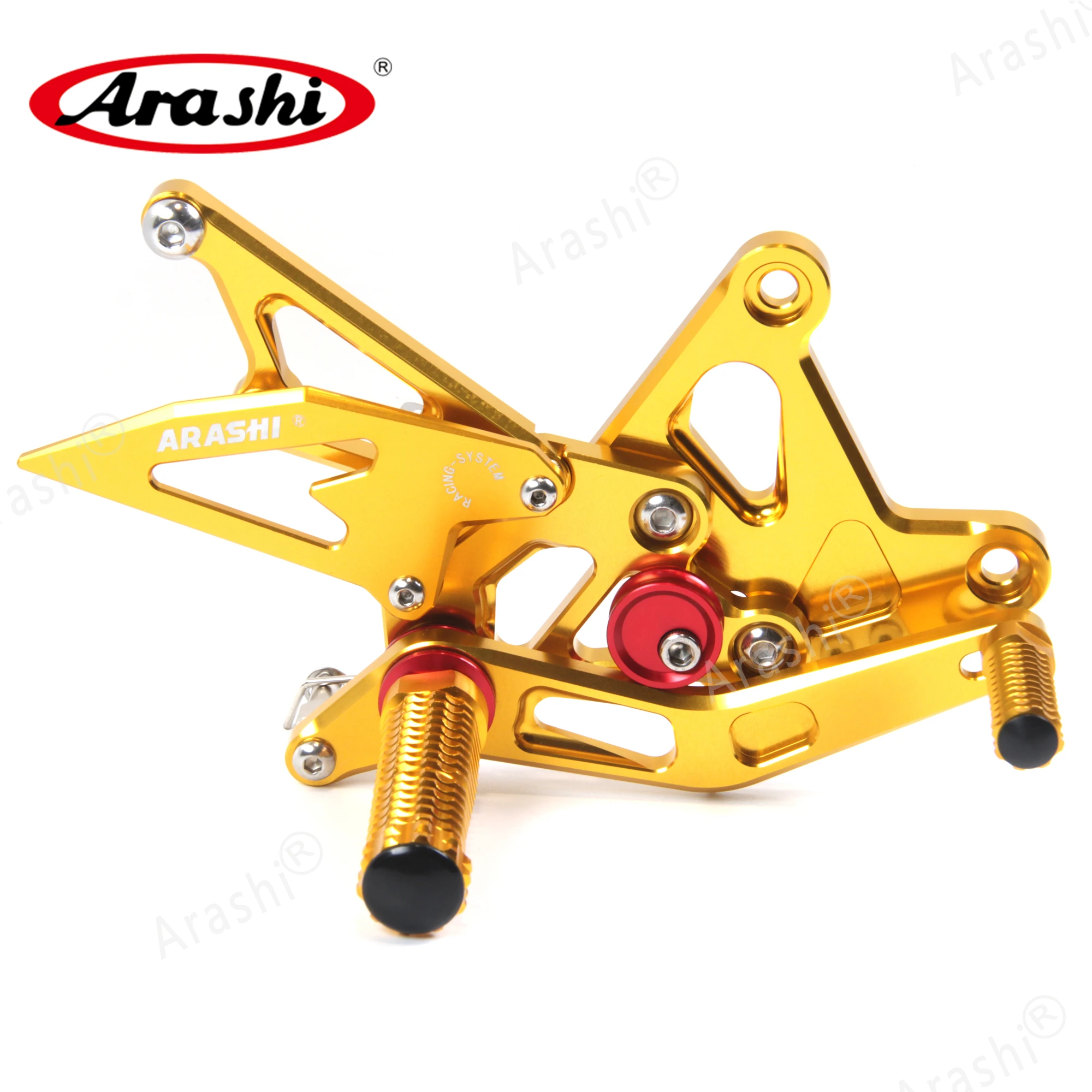 Arashi NINJA ZX6R Rear Adjustable Footrests For KAWASAKI ZX-6R Ninja ZX 636 2005 2006 Foot Pegs Rear Foot Rearset 05 06 CNC 6R