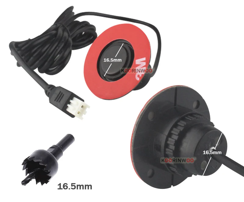 Koorinwoo Parktronic 13MM Flache Rotation Auto Parksensoren 8/6/4 Hintergrundbeleuchtung Vorne Hinten Summer 12V Für Andriod DVD Video System – Detail 21