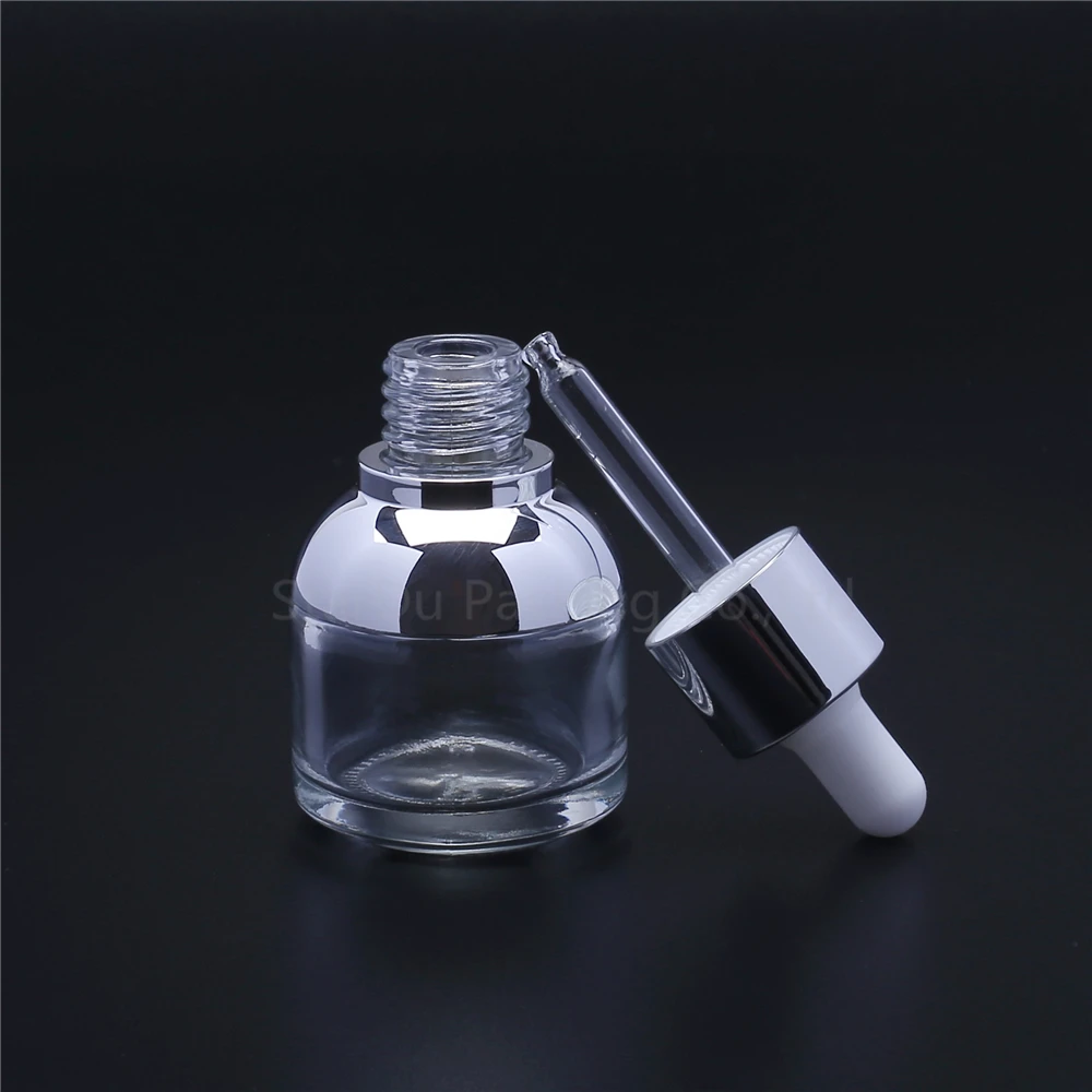 

30ml transparent Glass Dropper Bottle Empty Cosmetic Packaging Container Vials Essential Oil Bottles 120pcs